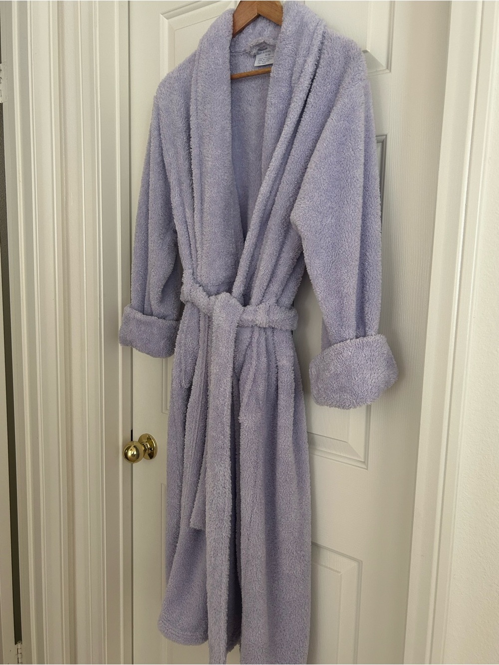 Vintage Y2K Bath & Body Works Lavender Plush Robe S/M Soft Spa Cozy 2 Pockets - Picture 10 of 12